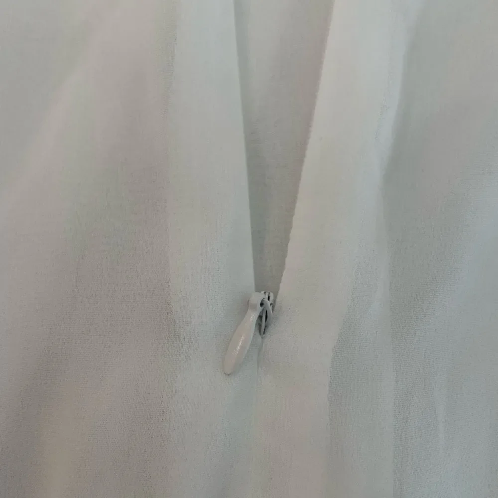 PRETTY LITTLE THING Swim Cover Up White Sheer Dress One Shouler with Fringe 6‎